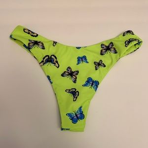 Zaful Neon Green Butterfly Bikini Bottoms Size Small